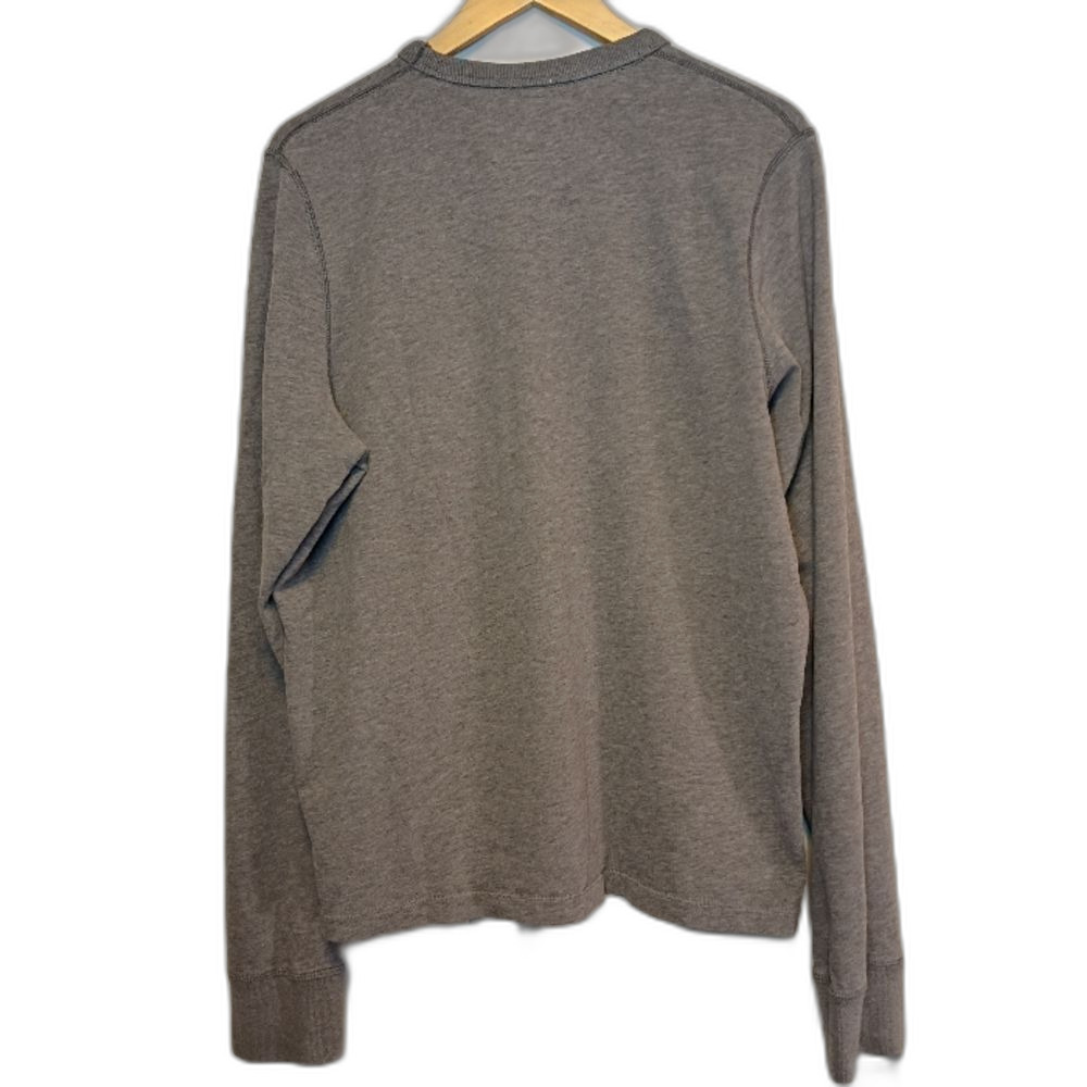 Abercrombie & Fitch Muscle Y2K Gray Long Sleeve shirt Moose Logo Vintage XL - Picture 2 of 10